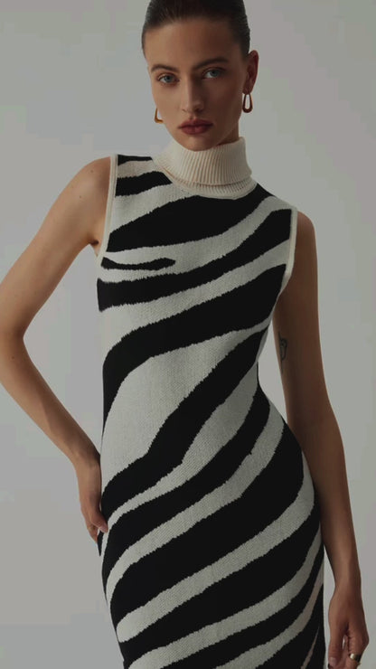 Zebra midi dress