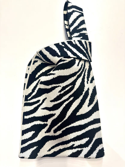 Zebra Knitted tote bag- Extra Large