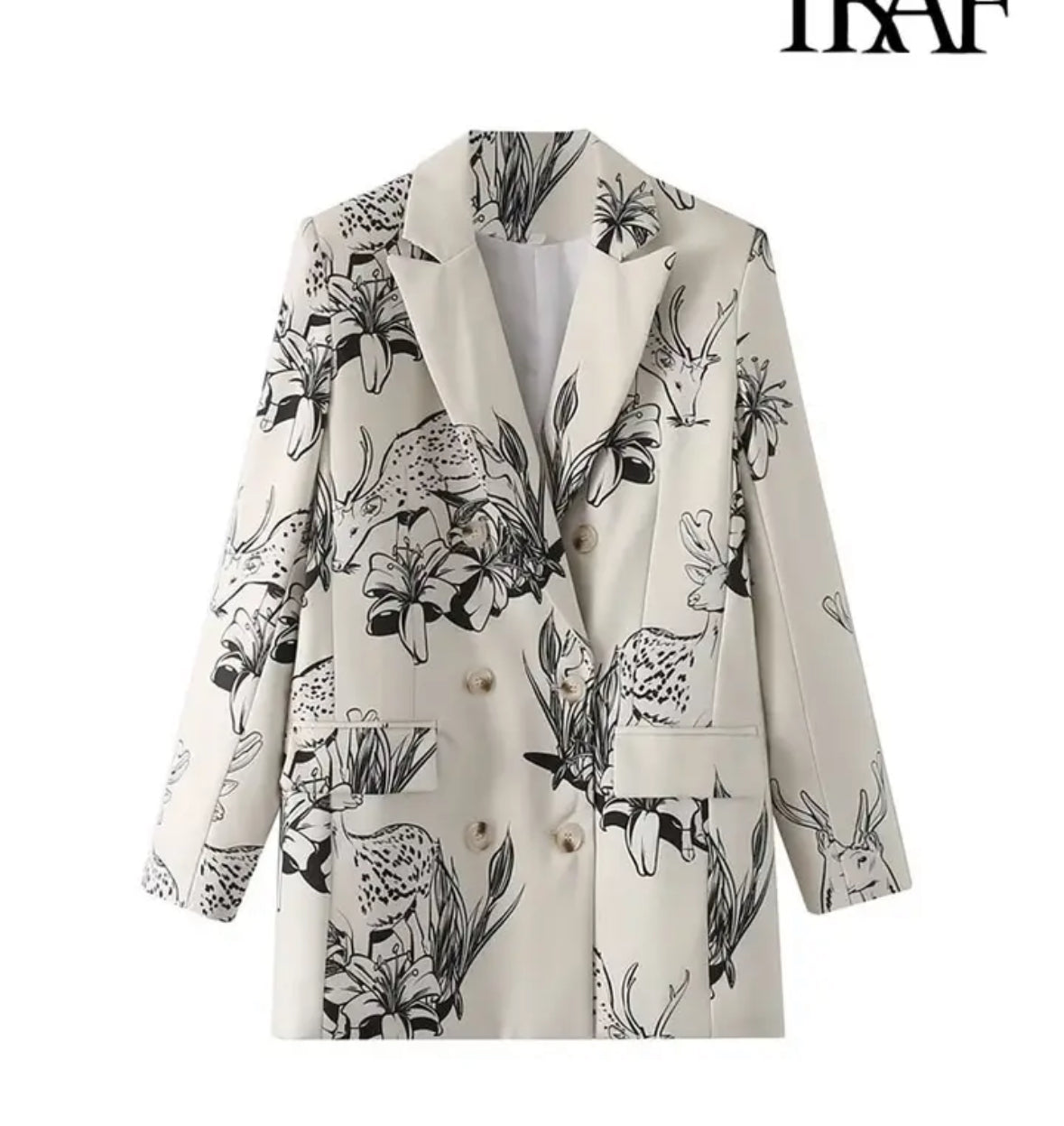 Chaqueta oversized estampado vintage