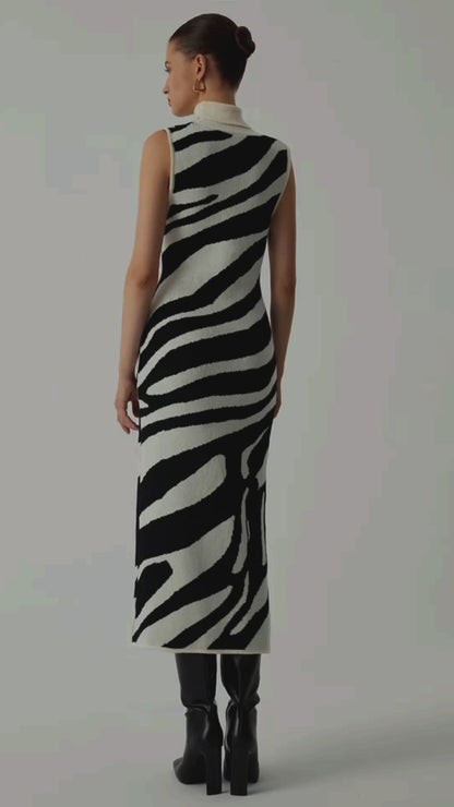 Zebra midi dress