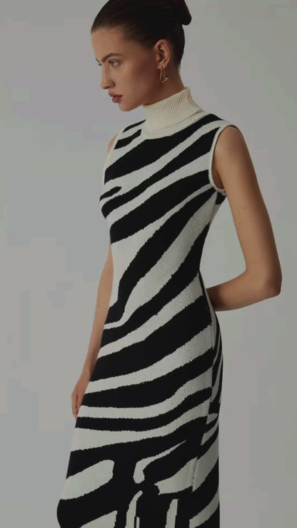 Zebra midi dress