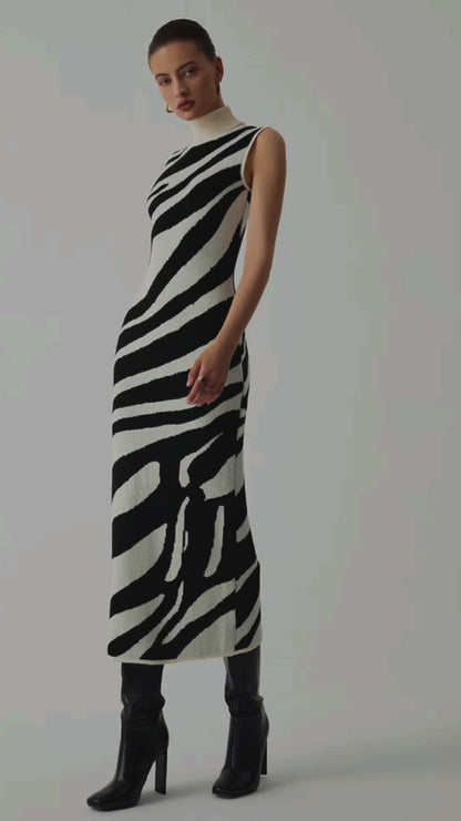 Zebra midi dress