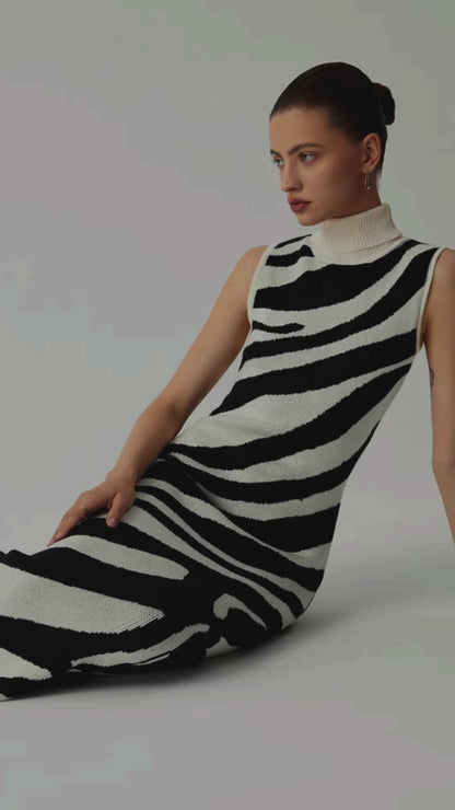 Zebra midi dress